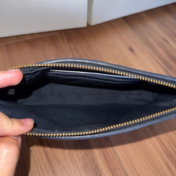 Coach zip top denim clutch with painted floral print - Picture 6 of 9